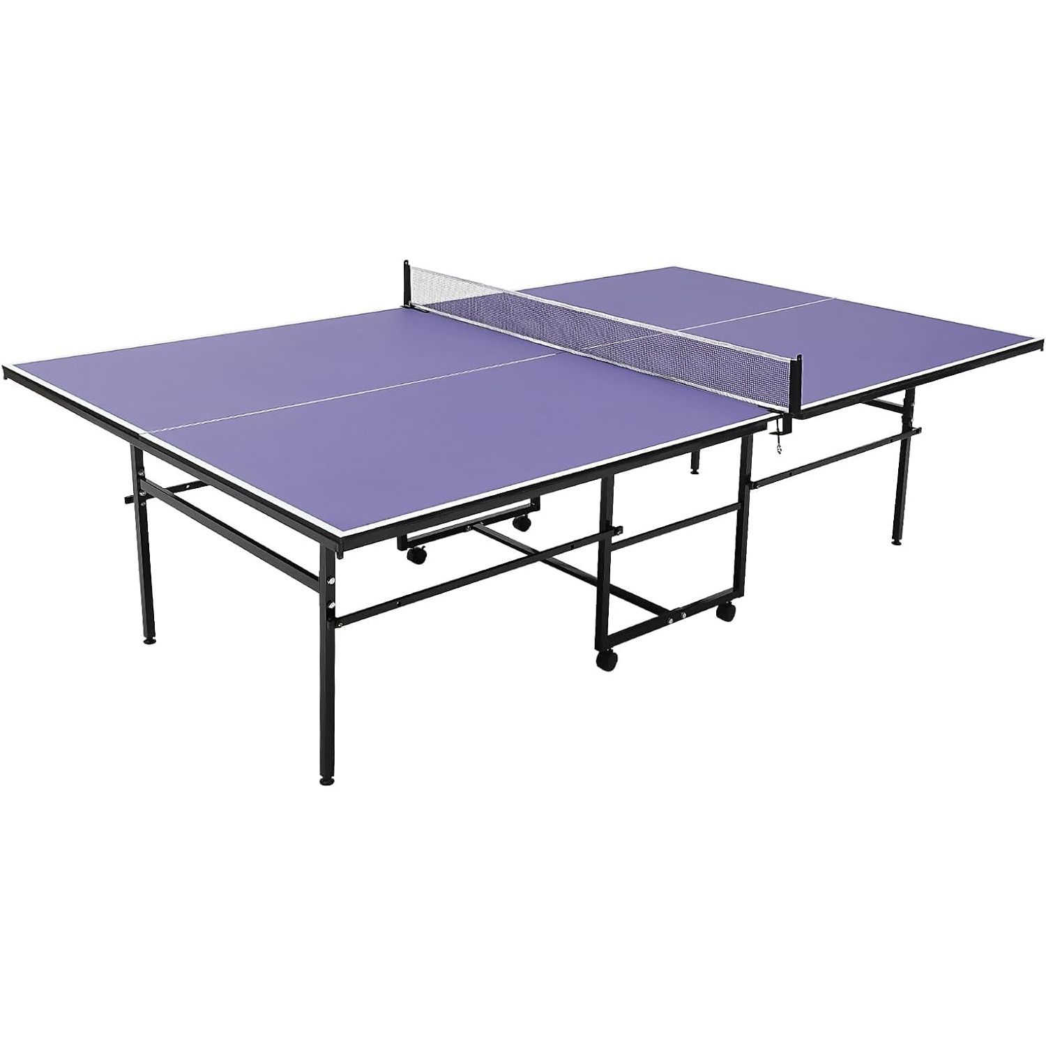 Table Tennis Video Game - โต๊ะปิงปองแบบพกพาขนาด 8 ฟุต สำหรับการเล่นระดับมืออาชีพสำหรับผู้ใหญ่และวัยรุ่น | ชุดโต๊ะปิงปองพับได้สำหรับใช้ในร่มและกลางแจ้ง