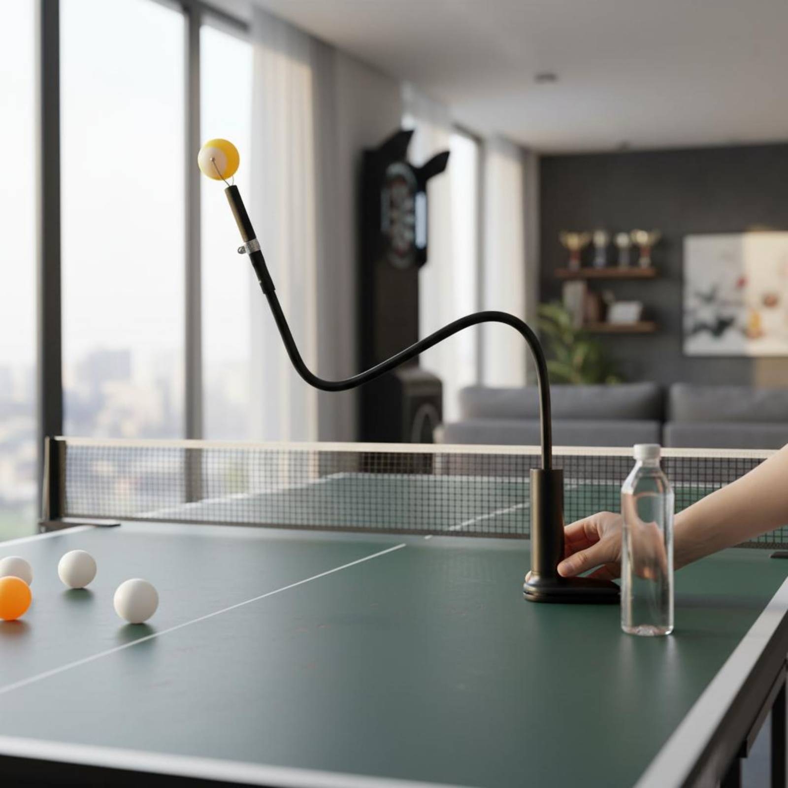 Table Tennis Youtube - อุปกรณ์ช่วยฝึกซ้อมปิงปองแบบเดี่ยว โครงสร้างท่อแบบยืดหยุ่น อุปกรณ์ช่วยฝึกซ้อมปิงปองแบบเด้งกลับ เครื่องฝึกซ้อมปิงปอง ใช้งานง่าย