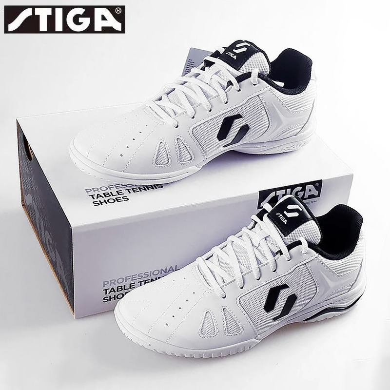 Table Tennis Elite - รองเท้าเทเบิลเทนนิส STIGA Liner IV สีขาว รองเท้าสำหรับสนามในร่มระดับมืออาชีพ