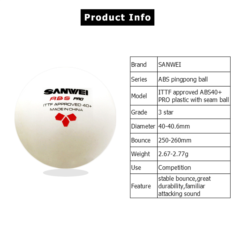 Sanwei ABS Pro ลูก3ดาว40 + ลูก - Donic Table Tennis Ball บทวิจารณ์และราคา